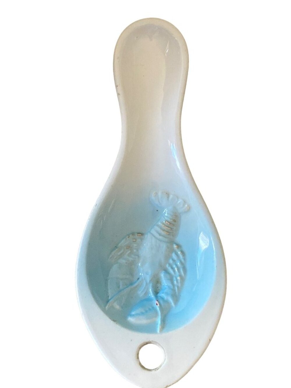 blue lobster vintage kitchen spoon rest melamine 8 inches unbranded